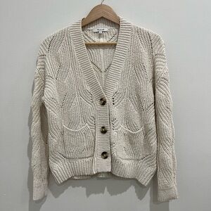Madewell Cozy Cream Cable Knit Cardigan